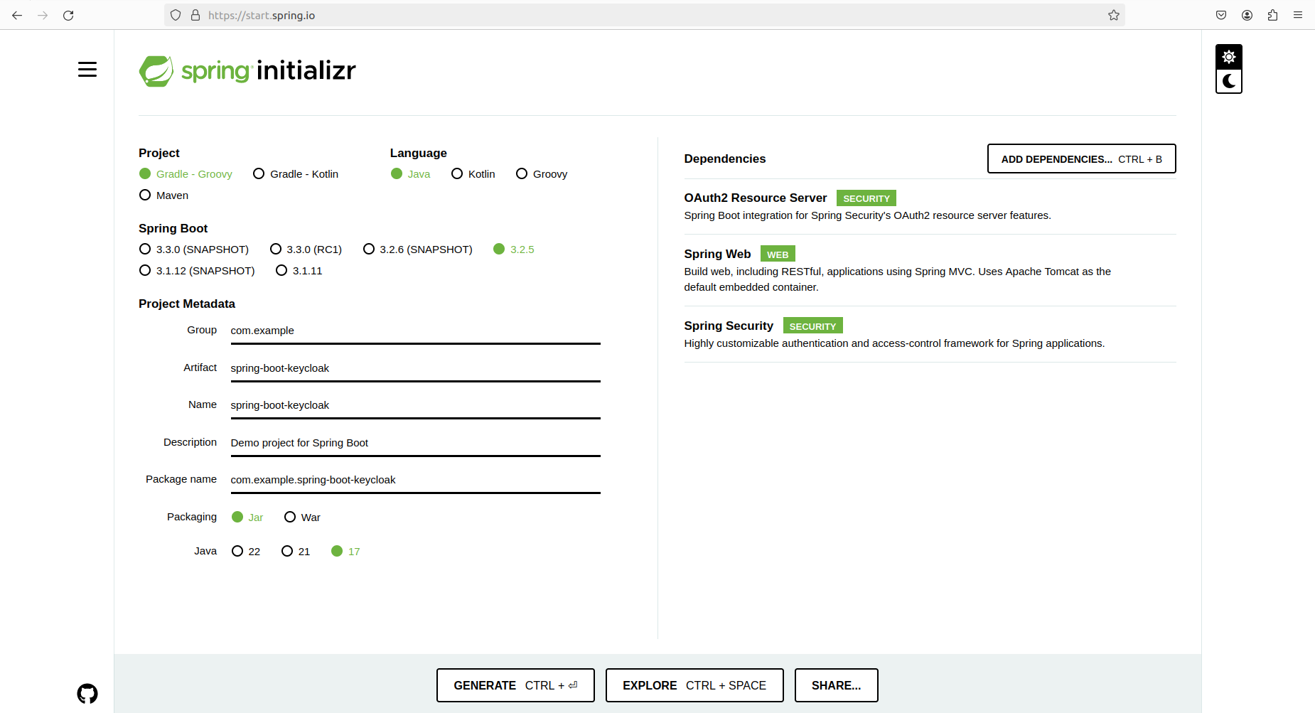 Spring Boot Initializr