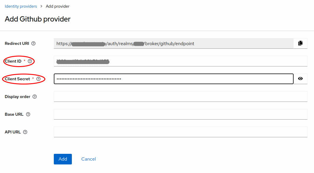 Keycloak Add Github Provider Client Secret